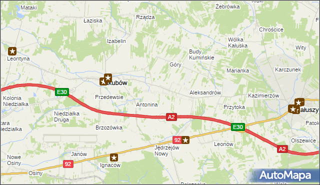 mapa Moczydła gmina Jakubów, Moczydła gmina Jakubów na mapie Targeo