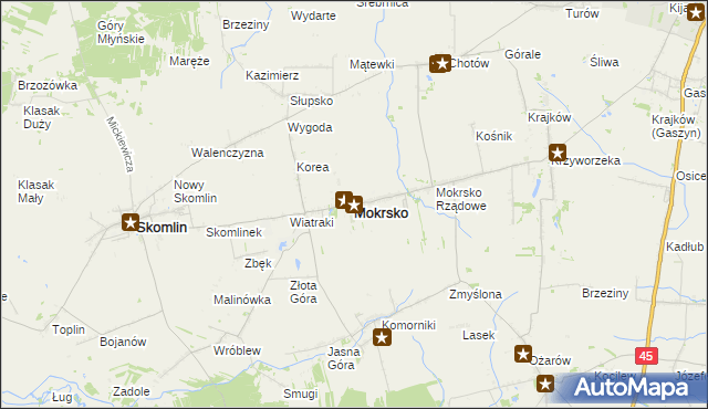 mapa Mokrsko, Mokrsko na mapie Targeo