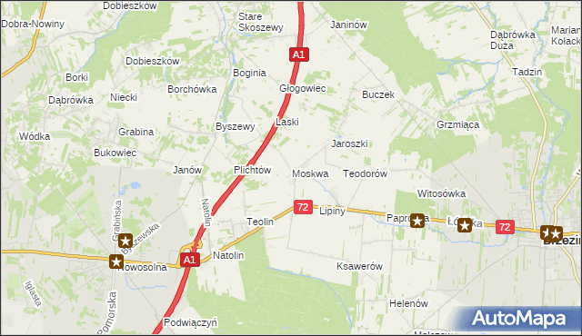 mapa Moskwa gmina Nowosolna, Moskwa gmina Nowosolna na mapie Targeo