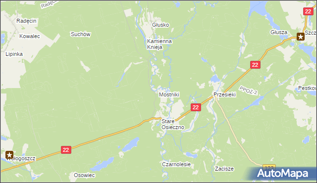 mapa Mostniki, Mostniki na mapie Targeo