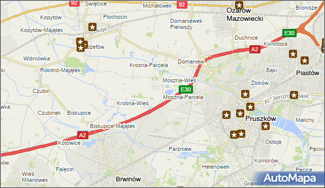 mapa Moszna-Parcela, Moszna-Parcela na mapie Targeo