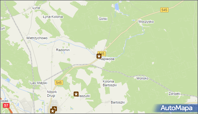 mapa Napiwoda, Napiwoda na mapie Targeo