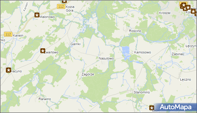 mapa Nasutowo, Nasutowo na mapie Targeo