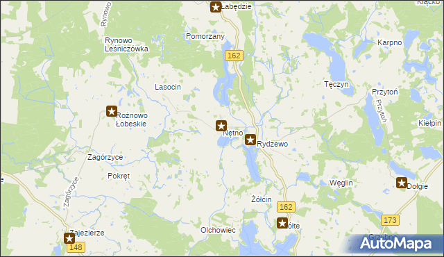 mapa Nętno, Nętno na mapie Targeo
