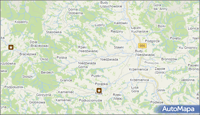 mapa Niedźwiada gmina Ropczyce, Niedźwiada gmina Ropczyce na mapie Targeo
