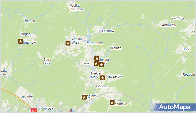 mapa Niekłań Wielki, Niekłań Wielki na mapie Targeo