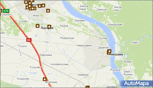 mapa Niestuszewo, Niestuszewo na mapie Targeo