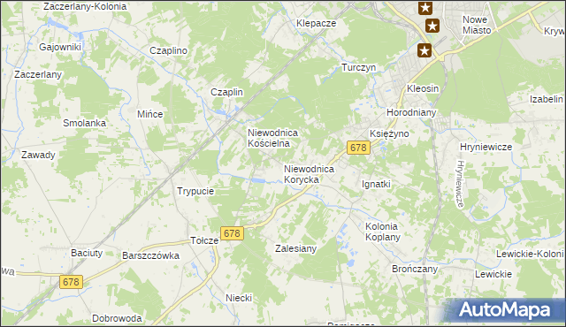 mapa Niewodnica Korycka, Niewodnica Korycka na mapie Targeo