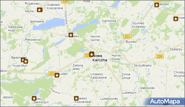 mapa Nowa Karczma powiat kościerski, Nowa Karczma powiat kościerski na mapie Targeo