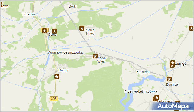 mapa Nowa Wieś gmina Przemęt, Nowa Wieś gmina Przemęt na mapie Targeo