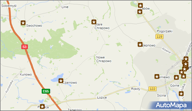 mapa Nowe Chrapowo, Nowe Chrapowo na mapie Targeo