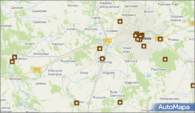 mapa Nowe Pieścirogi, Nowe Pieścirogi na mapie Targeo