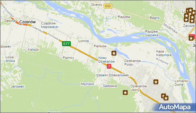 mapa Nowy Dziekanów, Nowy Dziekanów na mapie Targeo