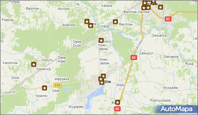 mapa Nowy Jadów, Nowy Jadów na mapie Targeo