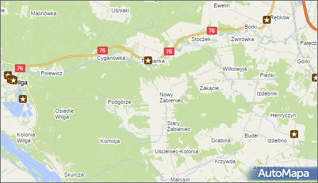 mapa Nowy Żabieniec, Nowy Żabieniec na mapie Targeo