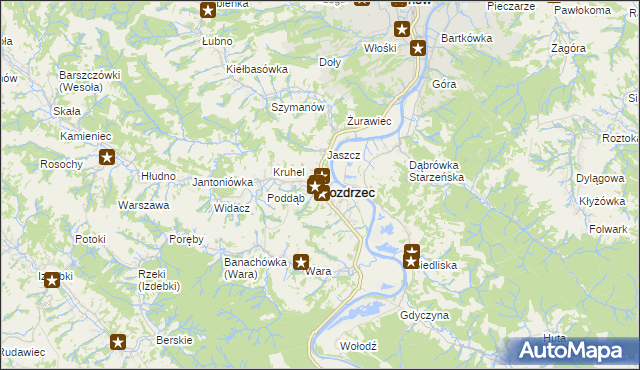 mapa Nozdrzec, Nozdrzec na mapie Targeo