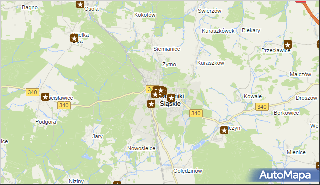mapa Oborniki Śląskie, Oborniki Śląskie na mapie Targeo