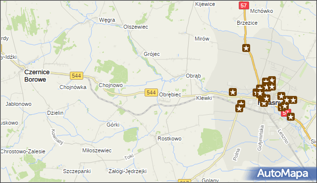 mapa Obrębiec, Obrębiec na mapie Targeo