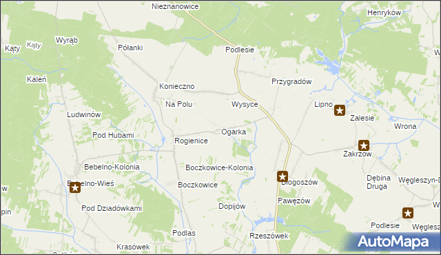 mapa Ogarka, Ogarka na mapie Targeo