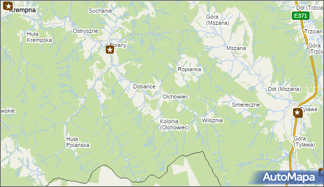 mapa Olchowiec gmina Dukla, Olchowiec gmina Dukla na mapie Targeo