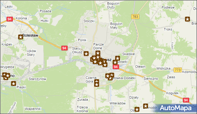mapa Olkusz, Olkusz na mapie Targeo