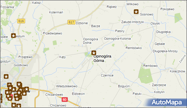mapa Opinogóra Górna, Opinogóra Górna na mapie Targeo