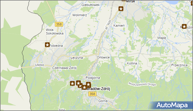 mapa Orłowice, Orłowice na mapie Targeo