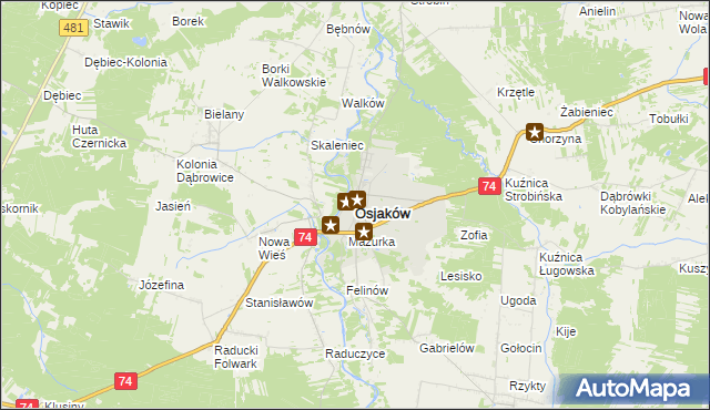 mapa Osjaków, Osjaków na mapie Targeo