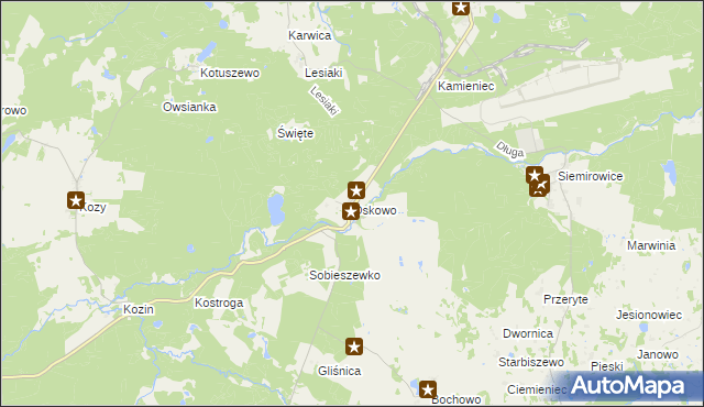 mapa Oskowo, Oskowo na mapie Targeo