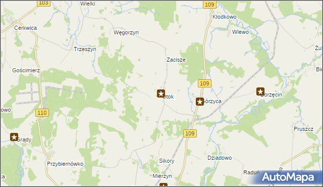 mapa Otok gmina Gryfice, Otok gmina Gryfice na mapie Targeo