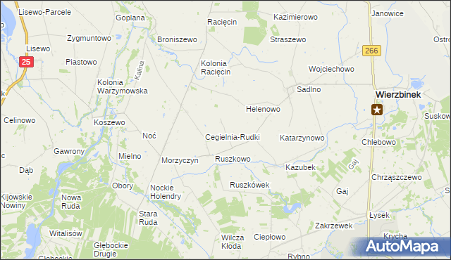 mapa Pagórki gmina Wierzbinek, Pagórki gmina Wierzbinek na mapie Targeo