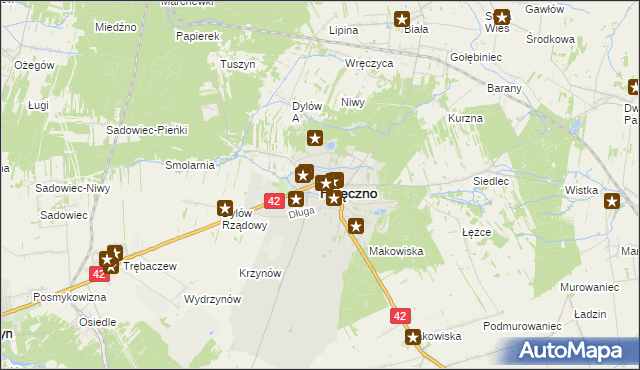 mapa Pajęczno, Pajęczno na mapie Targeo