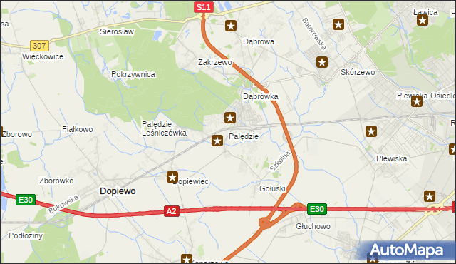 mapa Palędzie, Palędzie na mapie Targeo