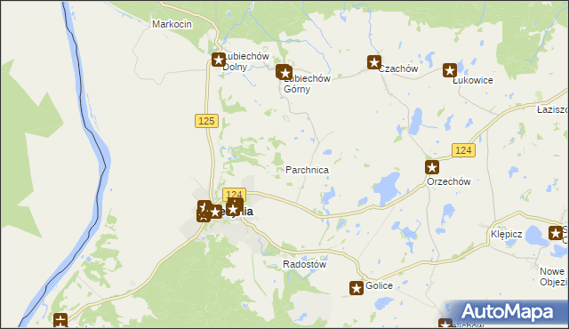 mapa Parchnica, Parchnica na mapie Targeo
