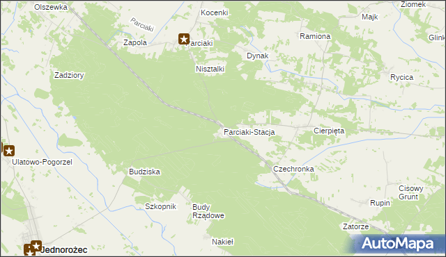 mapa Parciaki-Stacja, Parciaki-Stacja na mapie Targeo