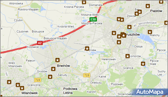 mapa Parzniew, Parzniew na mapie Targeo