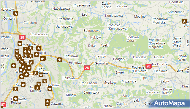 mapa Paszyn, Paszyn na mapie Targeo