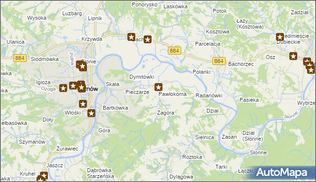mapa Pawłokoma, Pawłokoma na mapie Targeo