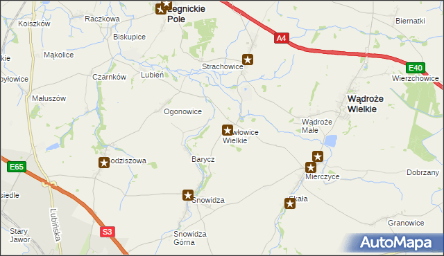 mapa Pawłowice Wielkie, Pawłowice Wielkie na mapie Targeo