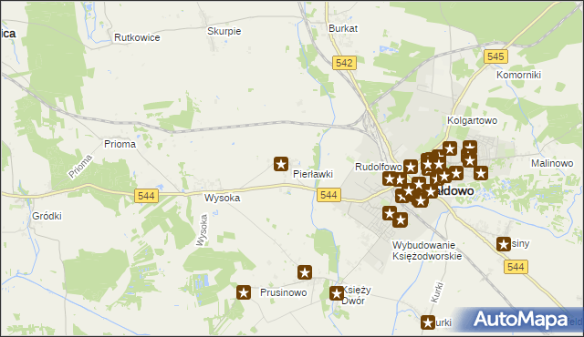 mapa Pierławki gmina Działdowo, Pierławki gmina Działdowo na mapie Targeo