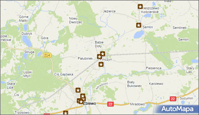 mapa Pinczyn, Pinczyn na mapie Targeo