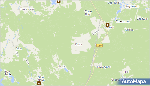 mapa Piotry, Piotry na mapie Targeo