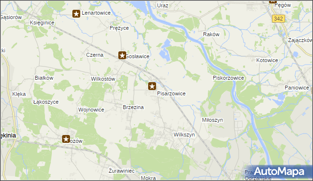 mapa Pisarzowice gmina Miękinia, Pisarzowice gmina Miękinia na mapie Targeo