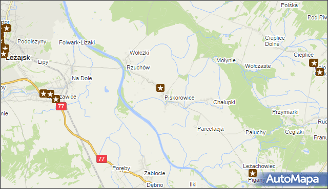 mapa Piskorowice, Piskorowice na mapie Targeo