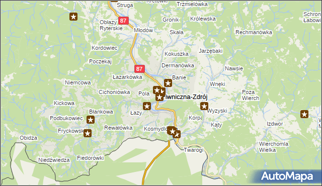 mapa Piwniczna-Zdrój, Piwniczna-Zdrój na mapie Targeo