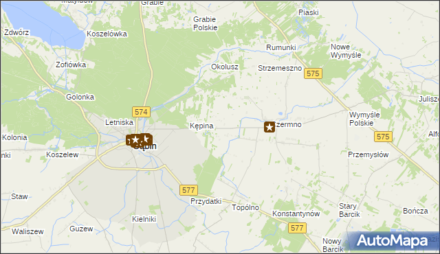 mapa Plebanka gmina Gąbin, Plebanka gmina Gąbin na mapie Targeo