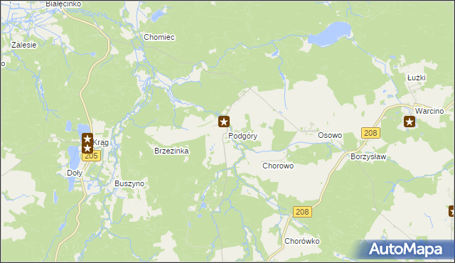 mapa Podgóry gmina Kępice, Podgóry gmina Kępice na mapie Targeo