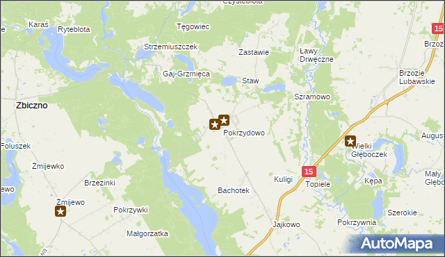 mapa Pokrzydowo, Pokrzydowo na mapie Targeo