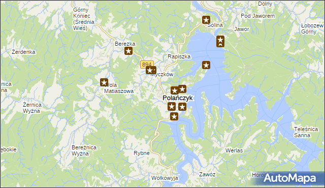 mapa Polańczyk, Polańczyk na mapie Targeo