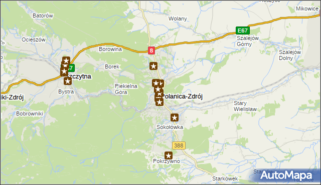 mapa Polanica-Zdrój, Polanica-Zdrój na mapie Targeo